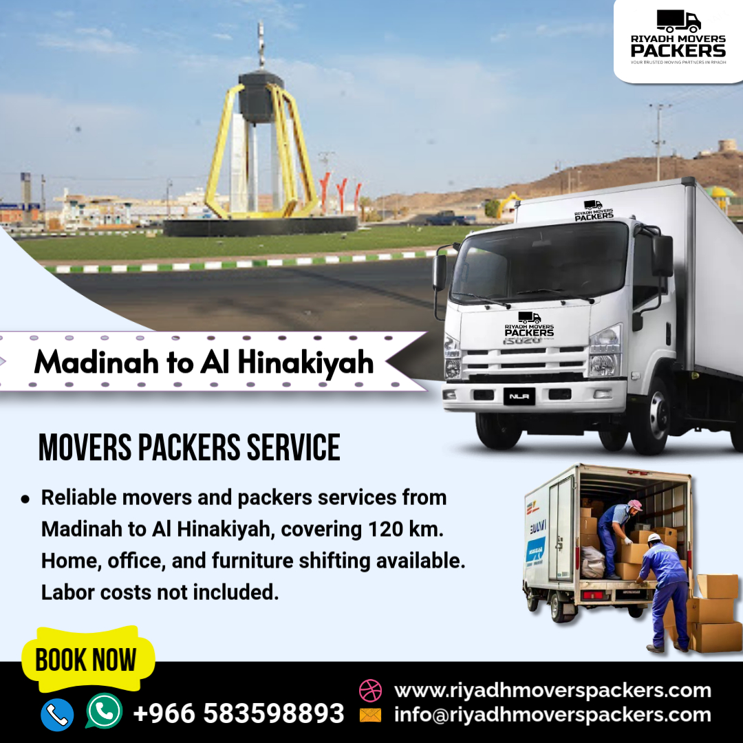 Madinah to Al Hinakiyah Movers and Packers Services